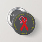 Nationale bewustmakingsdag voor vrouwen en meisjes ronde button 5,7 cm (Voorkant /achterkant)