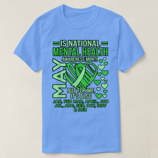 Nationale bewustmakingsmaand inzake geestelijke ge t-shirt (Design voorkant)