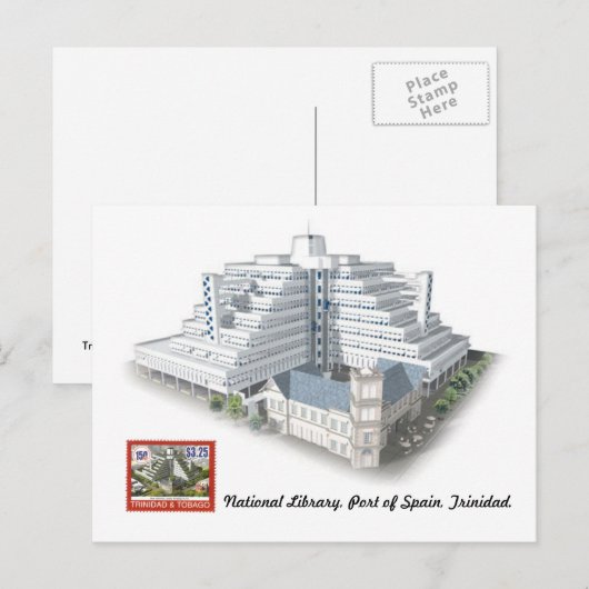 Nationale bibliotheek, haven Spanje, Briefkaart Tr (Voorkant / Achterkant)