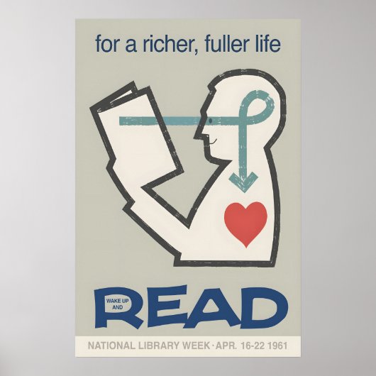 Nationale Bibliotheekweek 1961 Poster Midden-Eeuw (Voorkant)