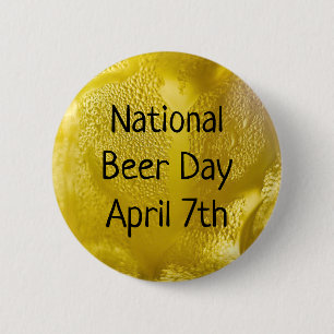 Nationale Bierdag 7 april Grappige Vakantiedag kno Ronde Button 5,7 Cm
