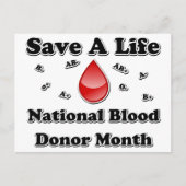 Nationale bloeddonormaand - een leven redden briefkaart (Voorkant)