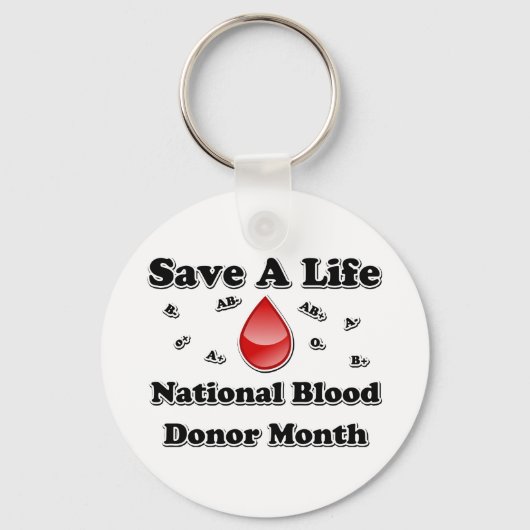 Nationale bloeddonormaand - een leven redden sleutelhanger (Voorkant)