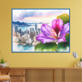 Nationale Bloem Bauhinia (Hong Kong) | Canvas Afdruk (Insitu (Woonkamer))