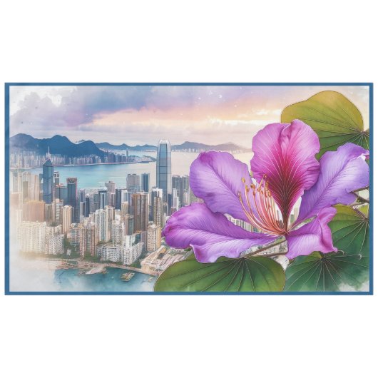 Nationale Bloem Bauhinia (Hong Kong) | groot Tafelkleed (Voorkant (Horizontaal))