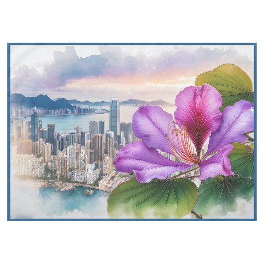 Nationale Bloem Bauhinia (Hong Kong) | medium Tafelkleed (Voorkant (Horizontaal))
