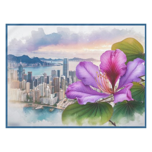 Nationale Bloem Bauhinia (Hong Kong) | Tafelkleed (Voorkant (Horizontaal))
