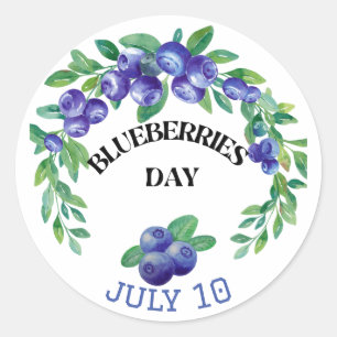 Nationale Blueberries Dag Juli Ronde Sticker