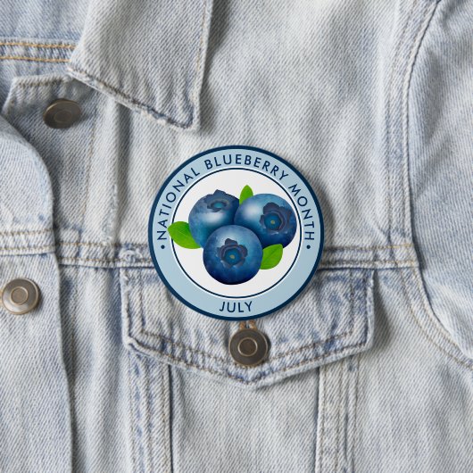 Nationale Blueberry-maand Ronde Button 7,6 Cm (In situ)