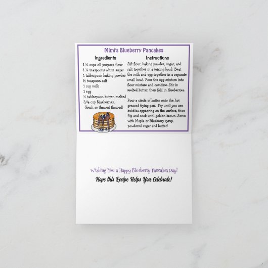 Nationale Blueberry Pannenkoekdag 28 januari Kaart (Binnen)