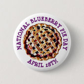 Nationale Blueberry Pie Day 28 april Button (Voorkant)