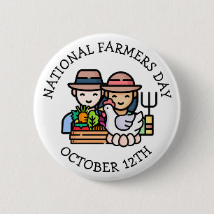 Nationale Boerendag is 12 oktober Ronde Button 5,7 Cm