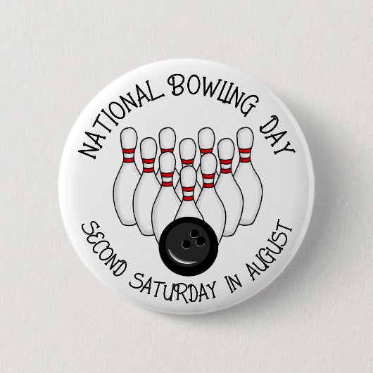 Nationale Bowlingdag Ronde Button 5,7 Cm (Voorkant)