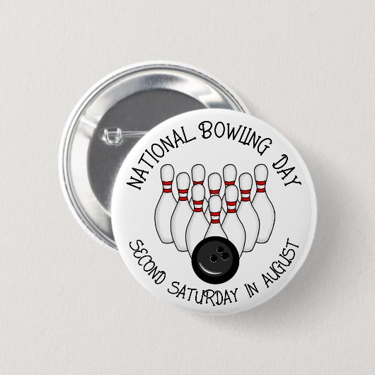Nationale Bowlingdag Ronde Button 5,7 Cm (Voorkant /achterkant)