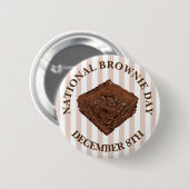 Nationale Brownie Dag is op 8 december Ronde Button 5,7 Cm (Voorkant /achterkant)