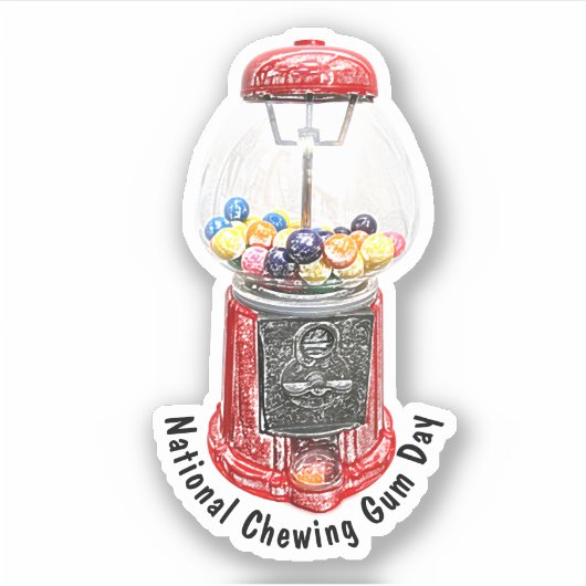 Nationale Bubble Gum Dag Sticker (Voorkant)