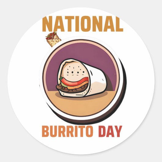 Nationale Burrito Dag Ronde Sticker (Voorkant)
