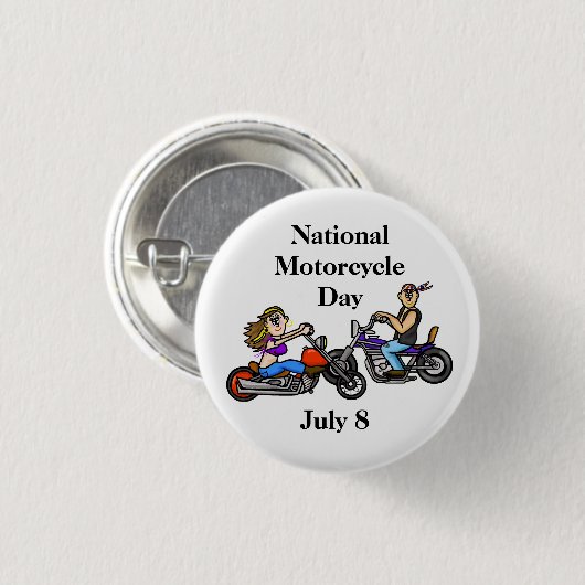 Nationale Button op de dag van de motorfiets (Voorkant /achterkant)