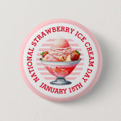 Nationale Button voor aardbeienijsdag (Voorkant)