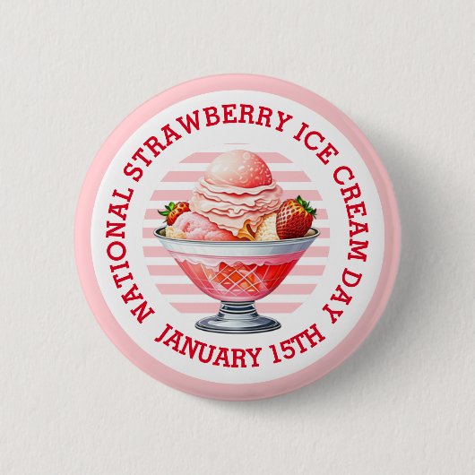 Nationale Button voor aardbeienijsdag (Voorkant)