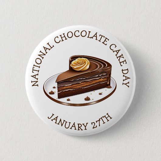 Nationale Cake Dag - 27 januari Ronde Button 5,7 Cm (Voorkant)