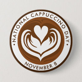 Nationale Cappuccino Dag Ronde Button 7,6 Cm