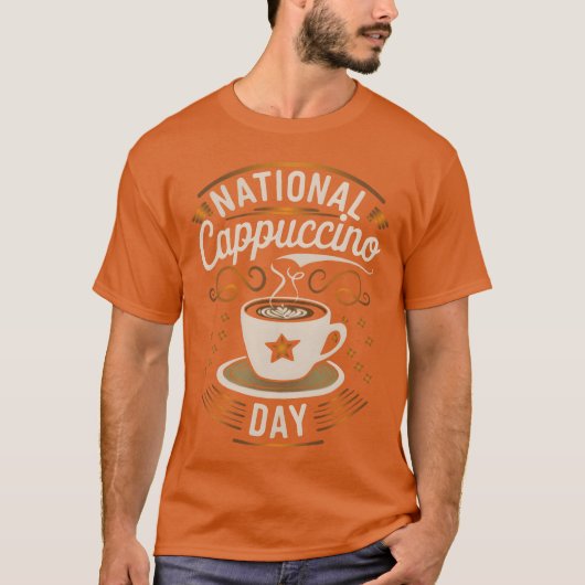 Nationale cappuccino ontwerp cadeau t-shirt (Voorkant)