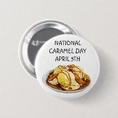 Nationale Carameldag 5 april Vakantiedagen Button (Voorkant /achterkant)