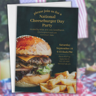 Nationale Cheeseburger Dag Feestje Kaart
