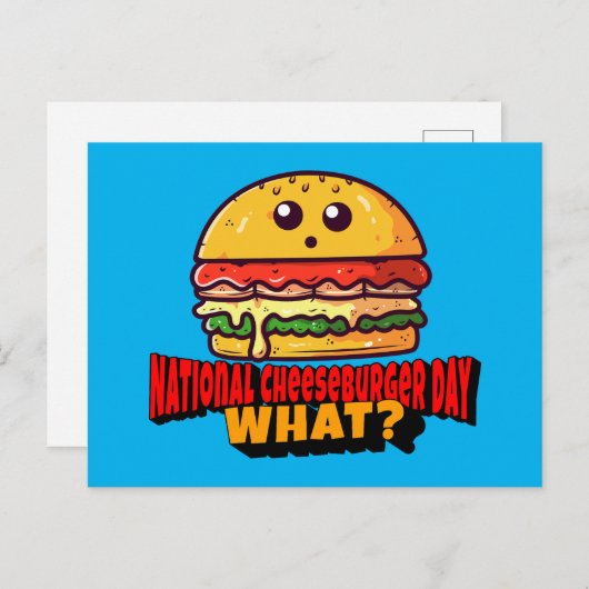 Nationale Cheeseburger Dag, wat? Briefkaart (Voorkant / Achterkant)