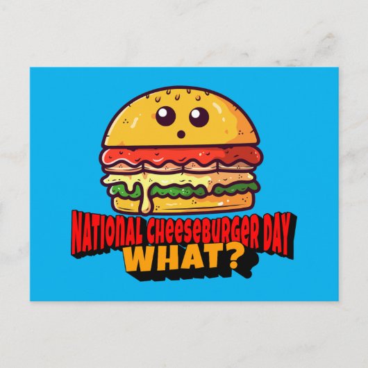 Nationale Cheeseburger Dag, wat? Briefkaart (Voorkant)