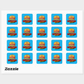 Nationale Cheeseburger Dag, wat? Vierkante Sticker (Vel)