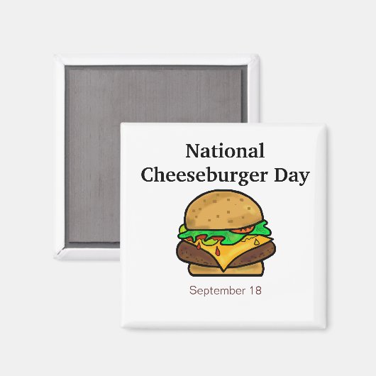 Nationale Cheeseburger Day Magnet (Voorkant / Achterkant)