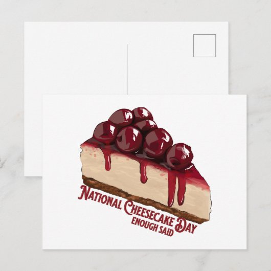 Nationale Cheesecake Dag Briefkaart (Voorkant / Achterkant)