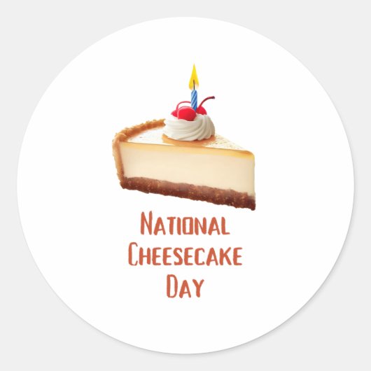 Nationale Cheesecake Dag Ronde Sticker (Voorkant)