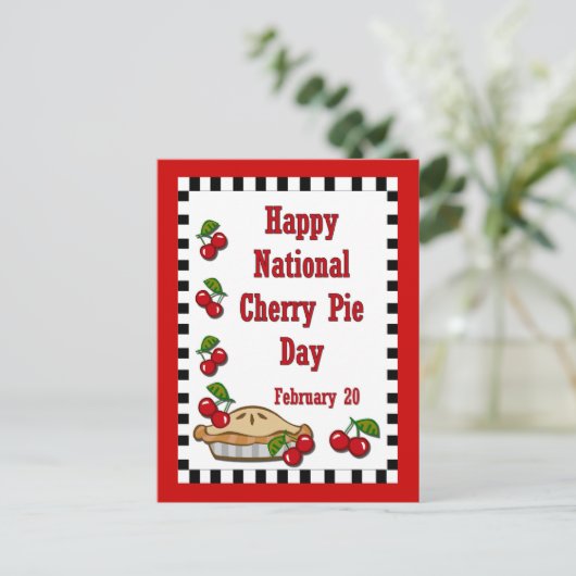 Nationale Cherry Pie Dag 20 februari Briefkaart (Staand voorkant)
