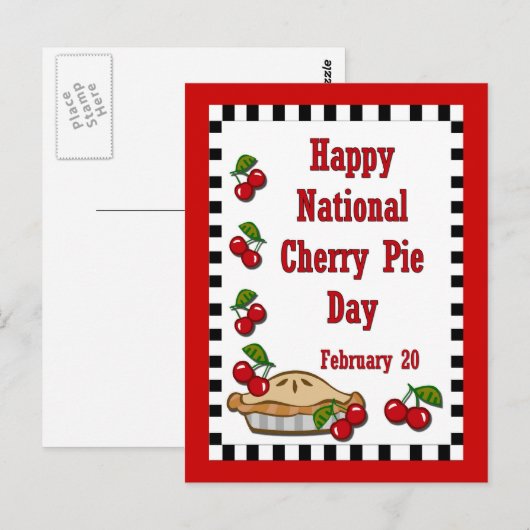 Nationale Cherry Pie Dag 20 februari Briefkaart (Voorkant / Achterkant)