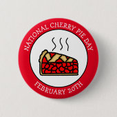 Nationale Cherry Pie Dag 20 februari Ronde Button 5,7 Cm (Voorkant)