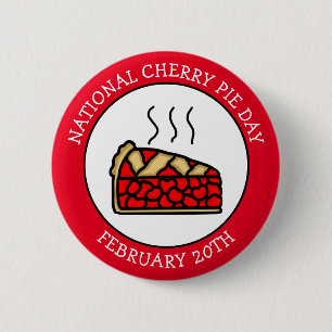 Nationale Cherry Pie Dag 20 februari Ronde Button 5,7 Cm