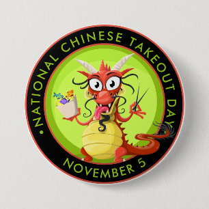 Nationale Chinese dag van uitzetting, draak Ronde Button 7,6 Cm