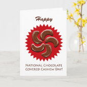 Nationale chocolade bedekte cashewdag, noten kaart (Gele Bloem)