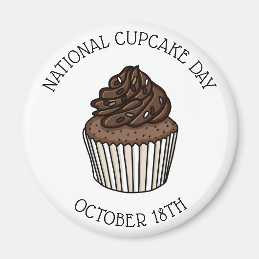 Nationale Chocolade Cupcake Dag | 18 oktober Magneet (Voorkant)