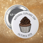Nationale Chocolade Cupcake Dag | 18 oktober Ronde Button 5,7 Cm