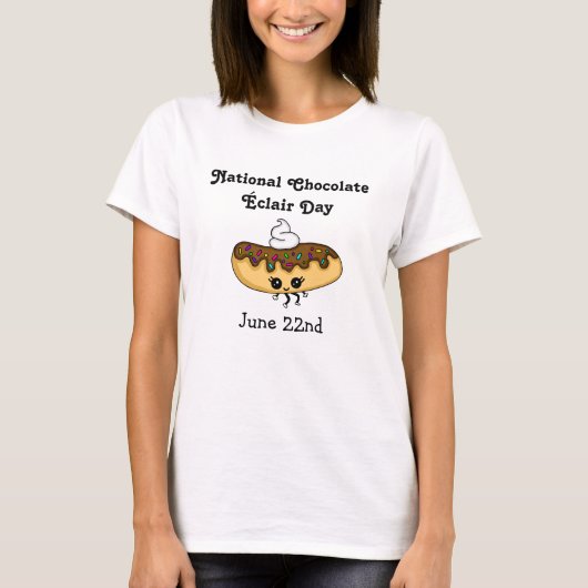 Nationale Chocolade Éclair Dag 22 juni T-shirt (Voorkant)