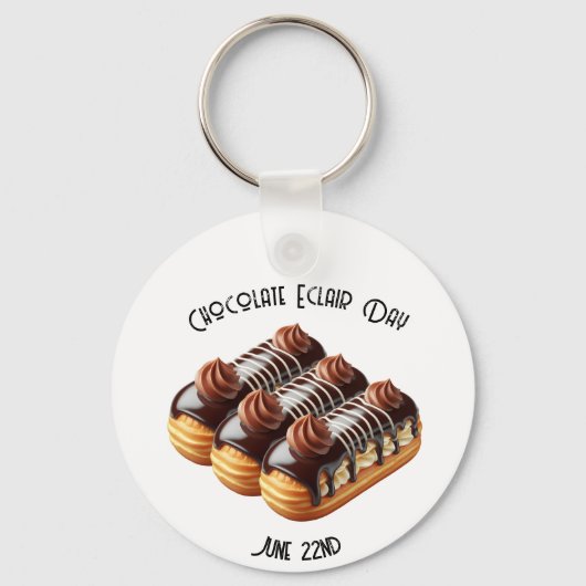 Nationale Chocolade Eclair Day Custom Sleutelhanger (Voorkant)