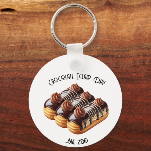 Nationale Chocolade Eclair Day Custom Sleutelhanger (Voorkant)