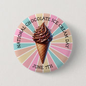 Nationale Chocolade Ijs Dag Ronde Button 5,7 Cm (Voorkant)