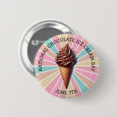 Nationale Chocolade Ijs Dag Ronde Button 5,7 Cm (Voorkant /achterkant)