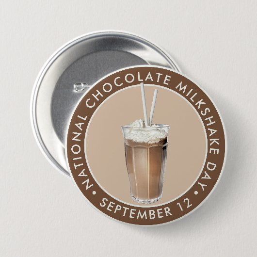 Nationale Chocolade Milkshake Dag Ronde Button 7,6 Cm (Voorkant /achterkant)