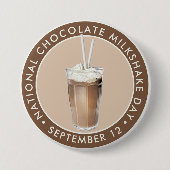 Nationale Chocolade Milkshake Dag Ronde Button 7,6 Cm (Voorkant)